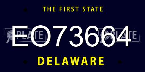 EO73664 Delaware License Plate