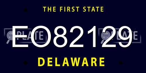 EO82129 Delaware License Plate