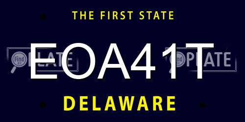 EOA41T Delaware License Plate