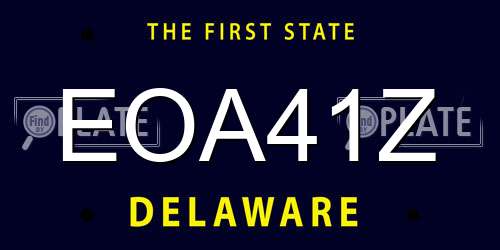 EOA41Z Delaware License Plate