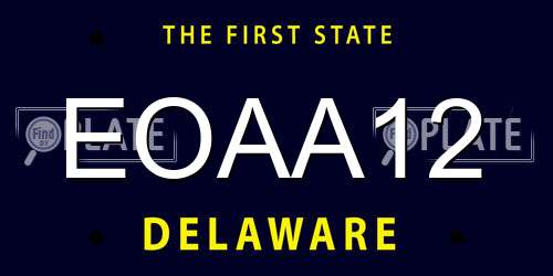 EOAA12 Delaware License Plate