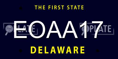 EOAA17 Delaware License Plate