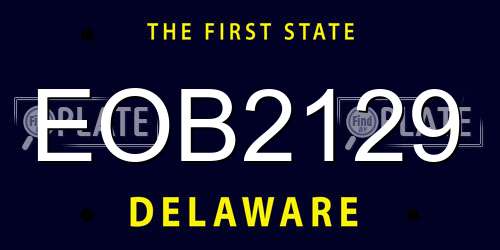 EOB2129 Delaware License Plate
