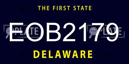 EOB2179 Delaware License Plate