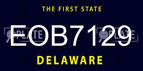 EOB7129 Delaware License Plate