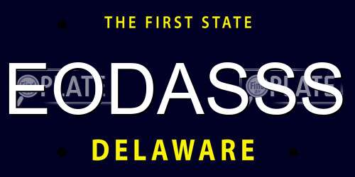 EODASSS Delaware License Plate