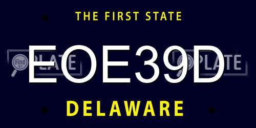 EOE39D Delaware License Plate