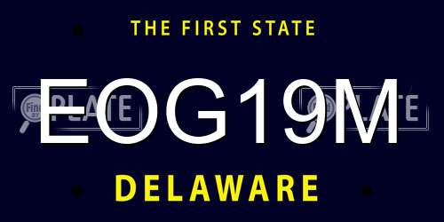 EOG19M Delaware License Plate
