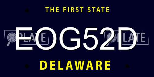 EOG52D Delaware License Plate