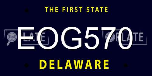 EOG570 Delaware License Plate