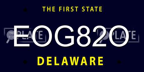 EOG82O Delaware License Plate