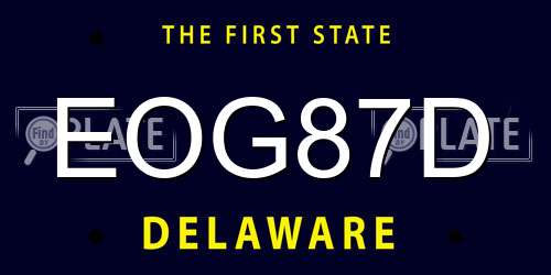 EOG87D Delaware License Plate