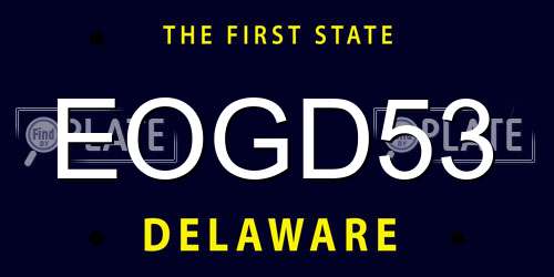 EOGD53 Delaware License Plate