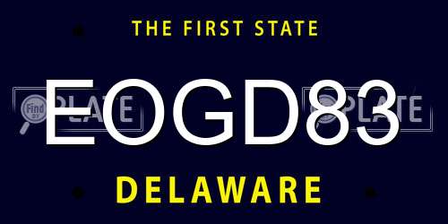 EOGD83 Delaware License Plate