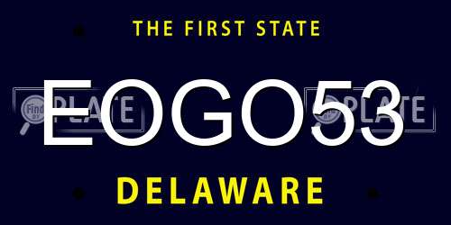 EOGO53 Delaware License Plate