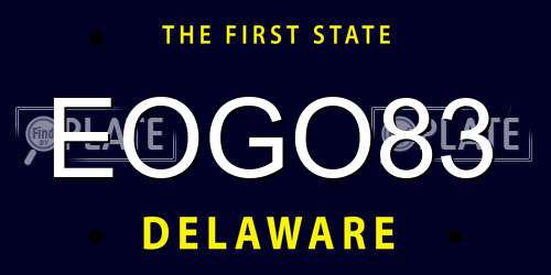 EOGO83 Delaware License Plate