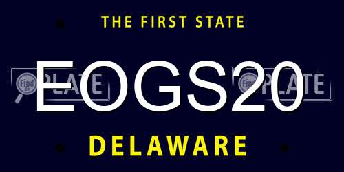 EOGS20 Delaware License Plate