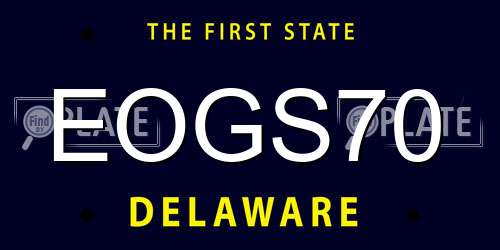 EOGS70 Delaware License Plate