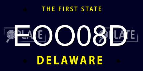 EOO08D Delaware License Plate