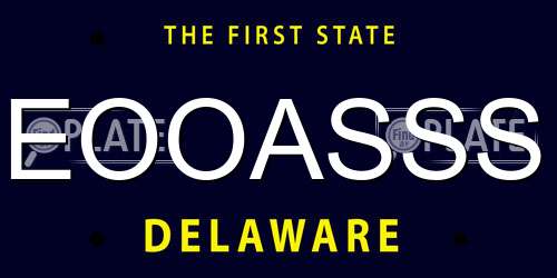 EOOASSS Delaware License Plate