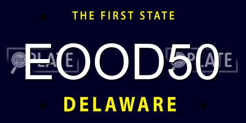 EOOD50 Delaware License Plate