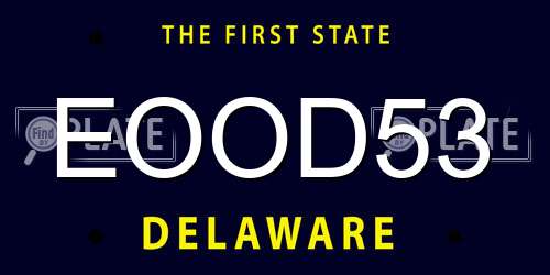 EOOD53 Delaware License Plate