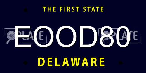EOOD80 Delaware License Plate