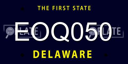EOQ050 Delaware License Plate