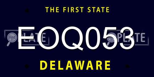 EOQ053 Delaware License Plate