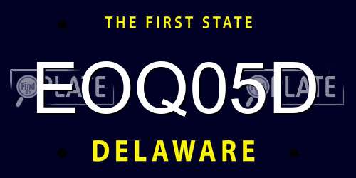 EOQ05D Delaware License Plate