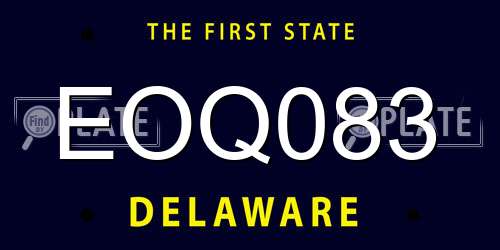 EOQ083 Delaware License Plate