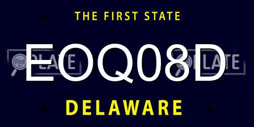 EOQ08D Delaware License Plate