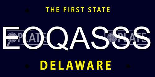EOQASSS Delaware License Plate