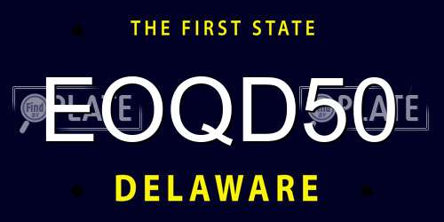 EOQD50 Delaware License Plate