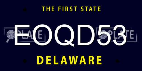 EOQD53 Delaware License Plate