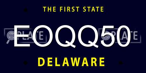 EOQQ50 Delaware License Plate