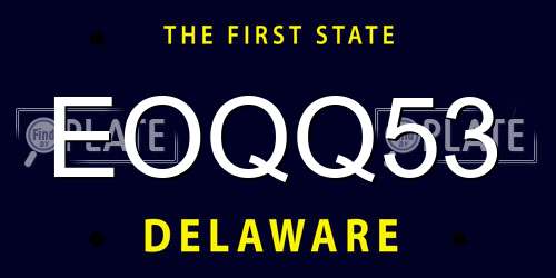 EOQQ53 Delaware License Plate