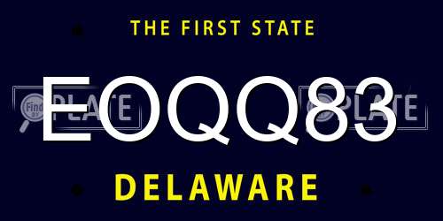 EOQQ83 Delaware License Plate