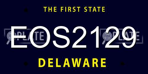 EOS2129 Delaware License Plate