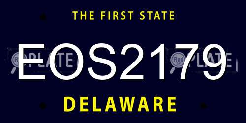 EOS2179 Delaware License Plate