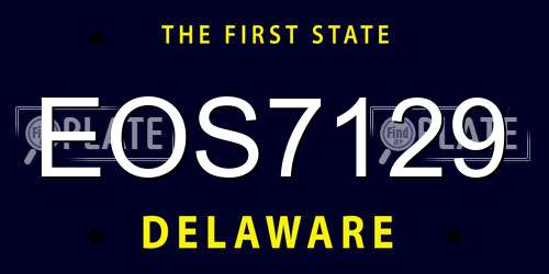 EOS7129 Delaware License Plate
