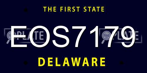 EOS7179 Delaware License Plate