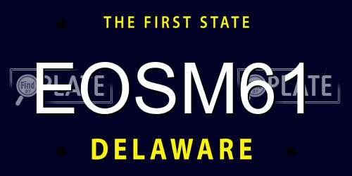 EOSM61 Delaware License Plate