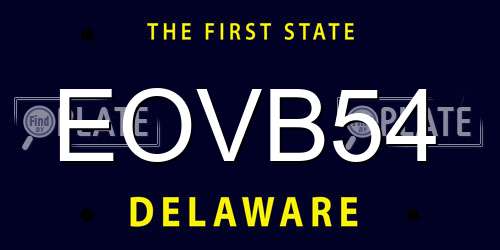 EOVB54 Delaware License Plate