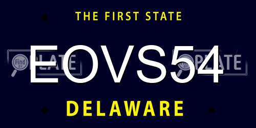 EOVS54 Delaware License Plate
