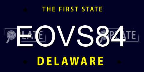 EOVS84 Delaware License Plate