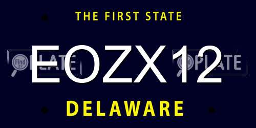EOZX12 Delaware License Plate
