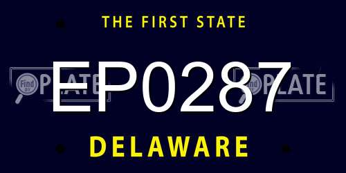 EP0287 Delaware License Plate