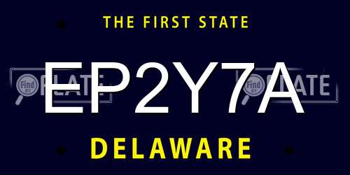 EP2Y7A Delaware License Plate