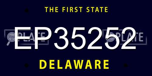 EP35252 Delaware License Plate